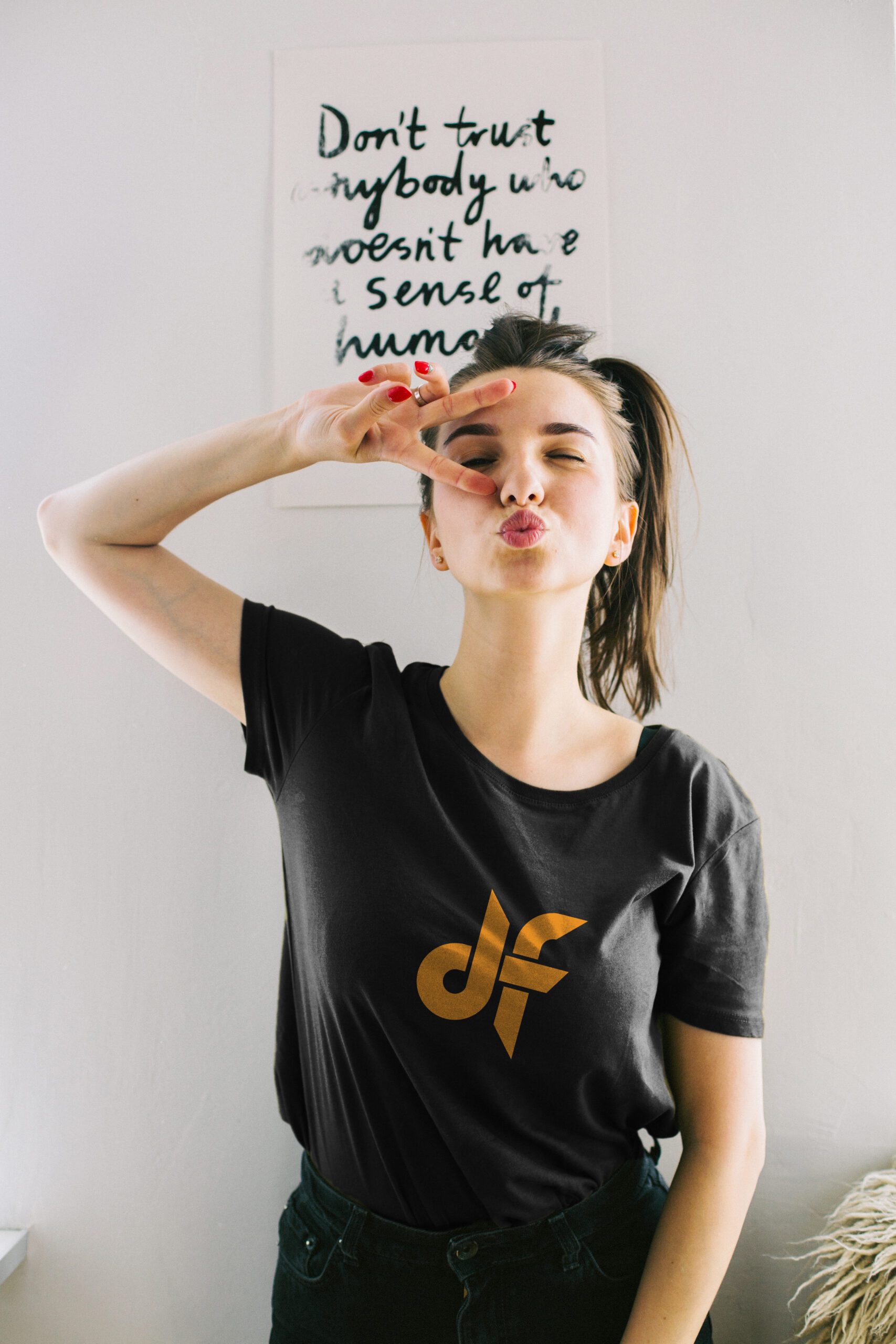 Free-Female-model-tshirt-mockup